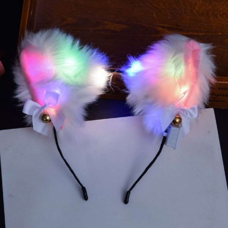 Wholesale Plush Angel Wings Feather Glowing Hair Hoops